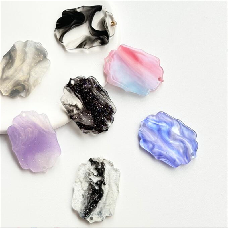 Resin Art Frame - 10Pcs Acetic Acid Resin Square Charms