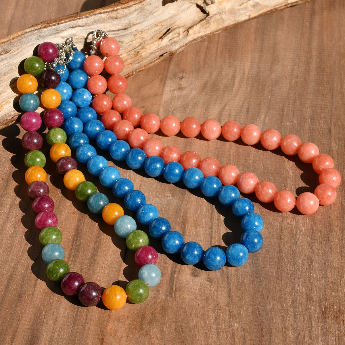 Resin Art Necklace - Beaded necklace Originality Natural stone Bohemia