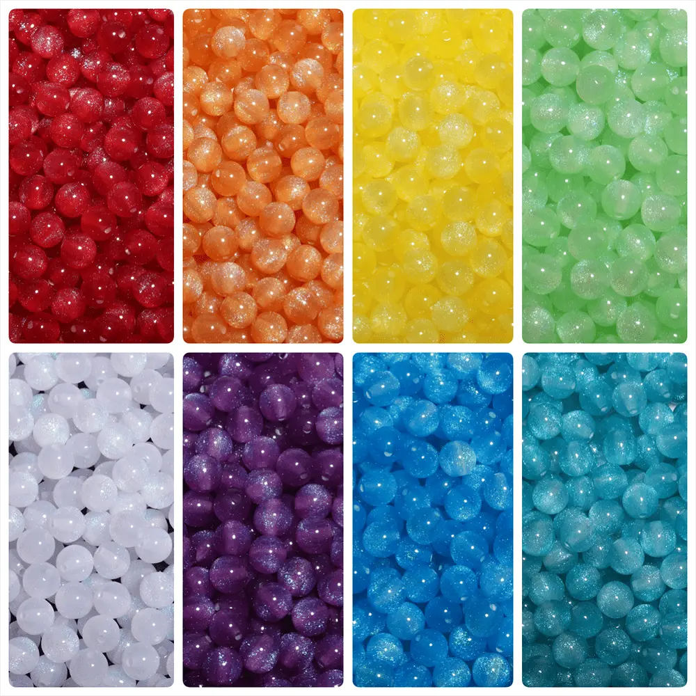 Resin Art Bracelet - 50Pcs 8mm Shiny Starry Sky Resin
