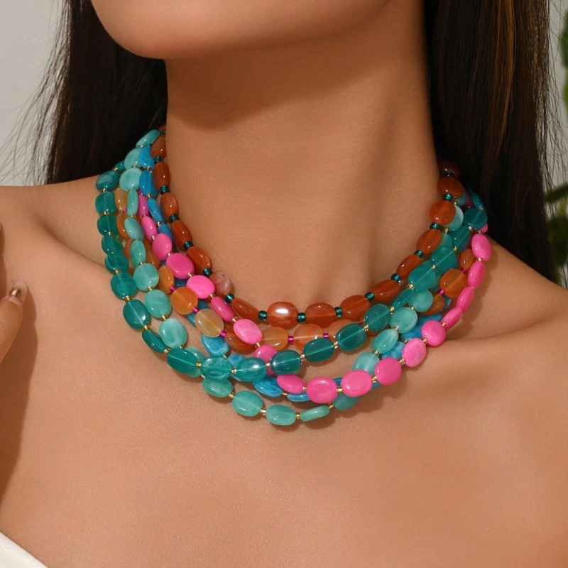 Statement Exaggerated Oval Col - Resin Art Necklace recensie en prijs
