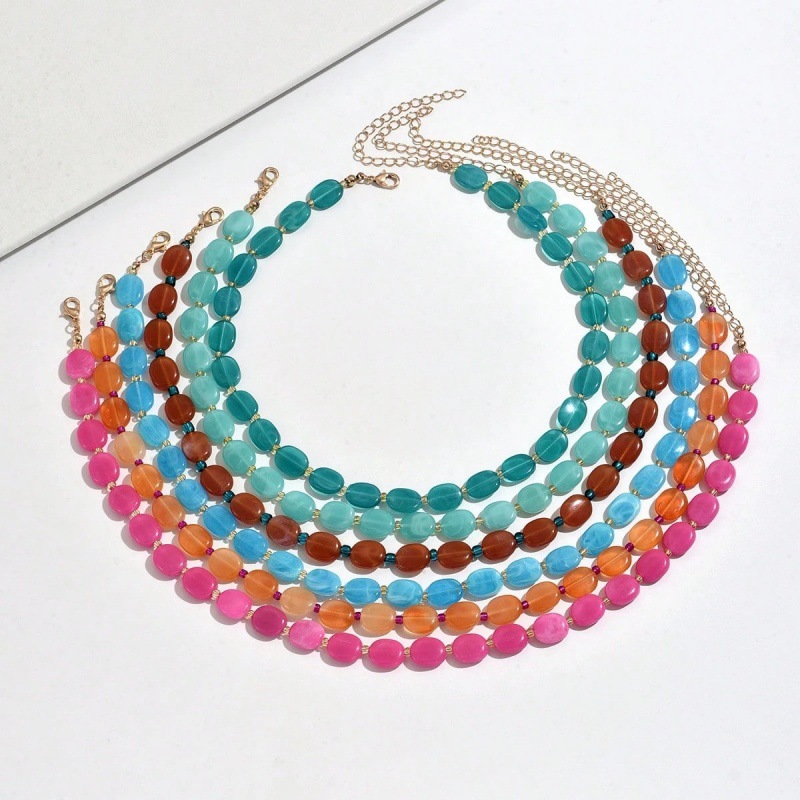 Statement Exaggerated Oval Col - Resin Art Necklace recensie en prijs
