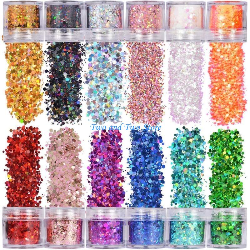 HX6F Chunky Glitter 12 Colors  - Resin Art Equipment recensie en prijs