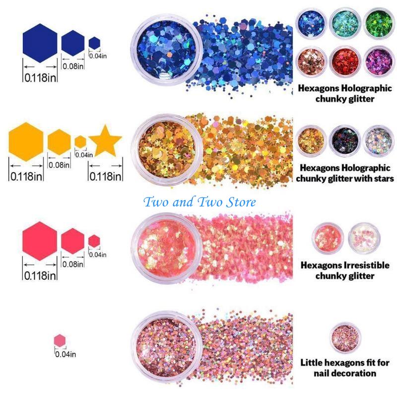 HX6F Chunky Glitter 12 Colors  - Resin Art Equipment recensie en prijs