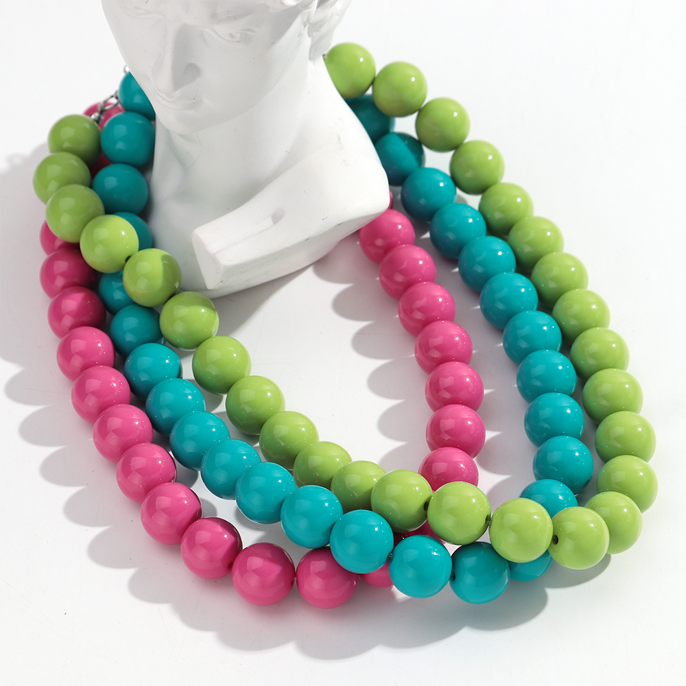 Fashion Colorful Round Acrylic - Resin Art Necklace recensie en prijs