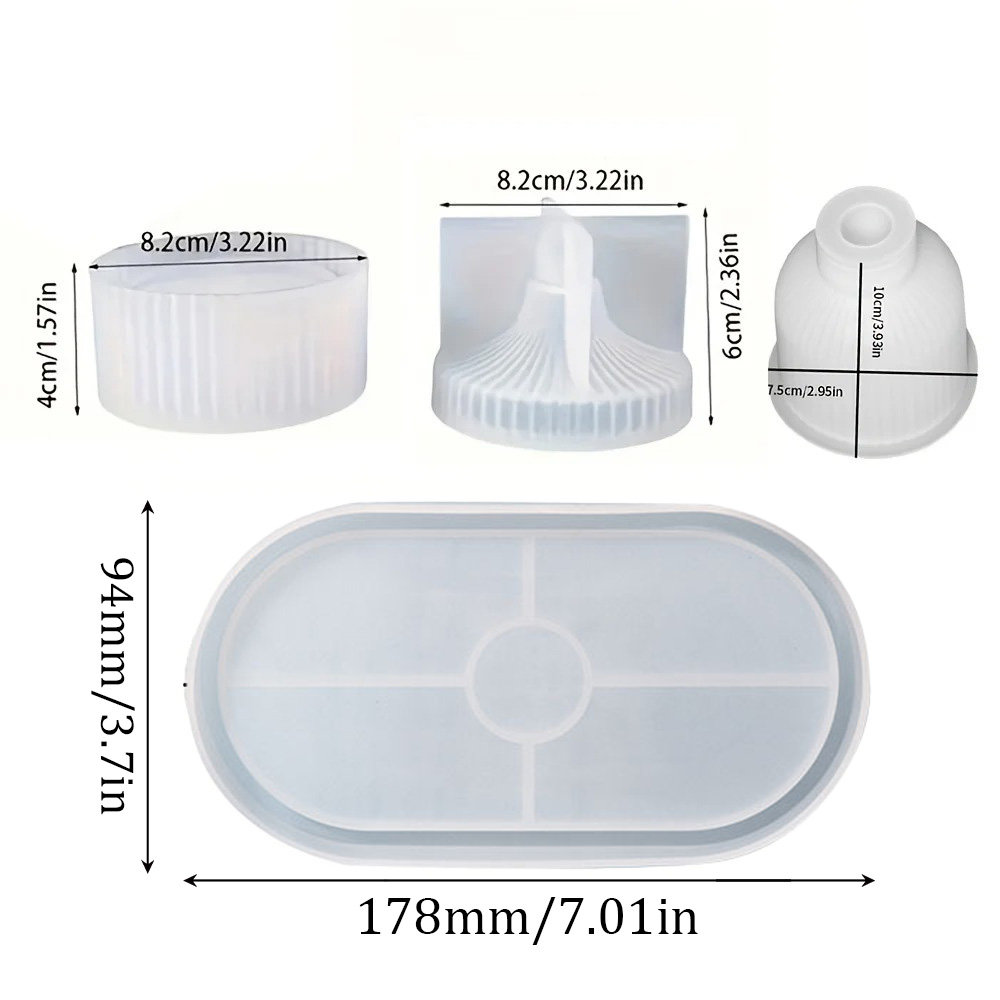 4pcs Silicone Molds Oval Tray  - Resin Art Products recensie en prijs