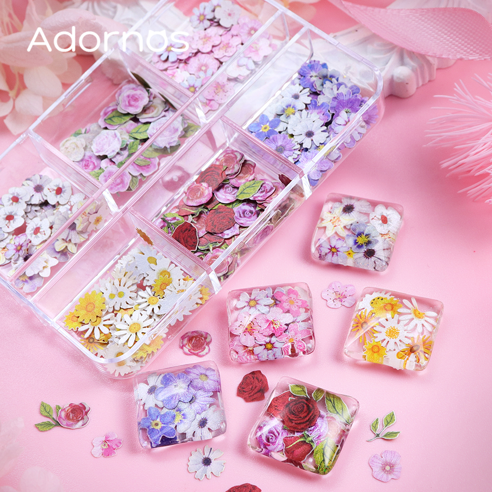 6 Grids Flowers Wood Pulp Chip - Resin Art Products recensie en prijs