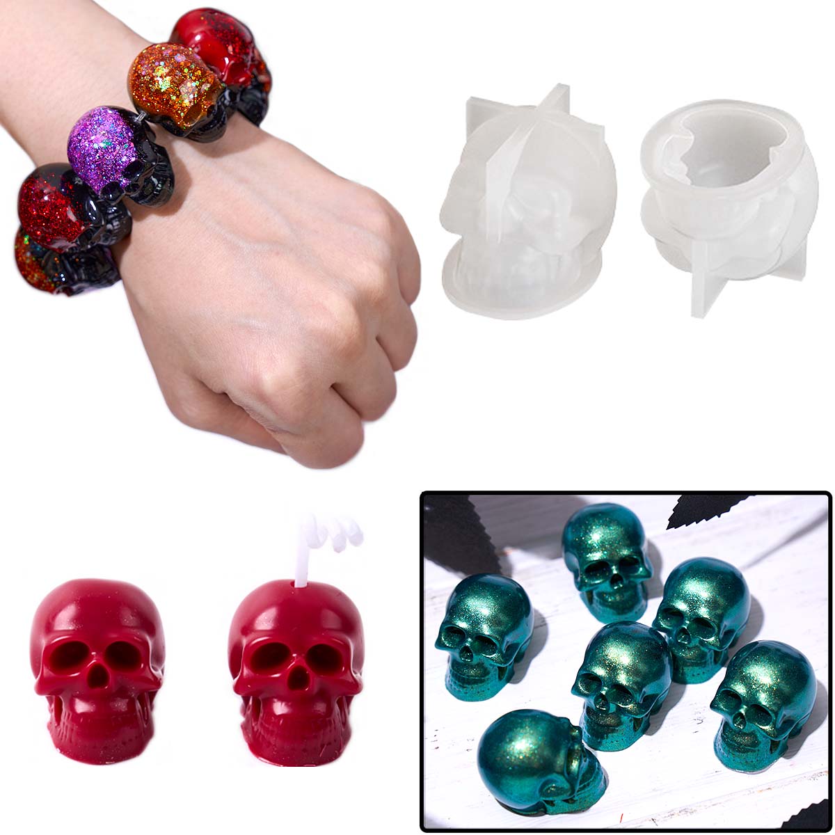 Halloween Ornament Mini Skull  - Resin Art Bracelet recensie en prijs