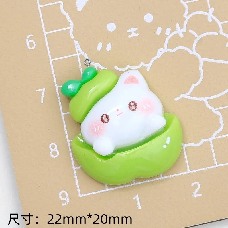 10Pcs Sweet Green Apple Cat Re - Resin Art Bracelet recensie en prijs
